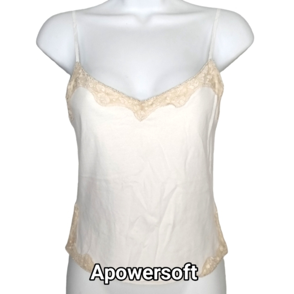 White & Lace Trim Cami Top (NWT) — Holliste